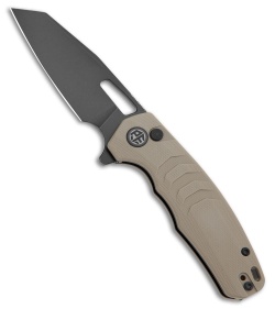 Petrified Fish Trilobite Button Lock Knife Khaki G-10 (3" PVD 14C28N) PFE17KDW