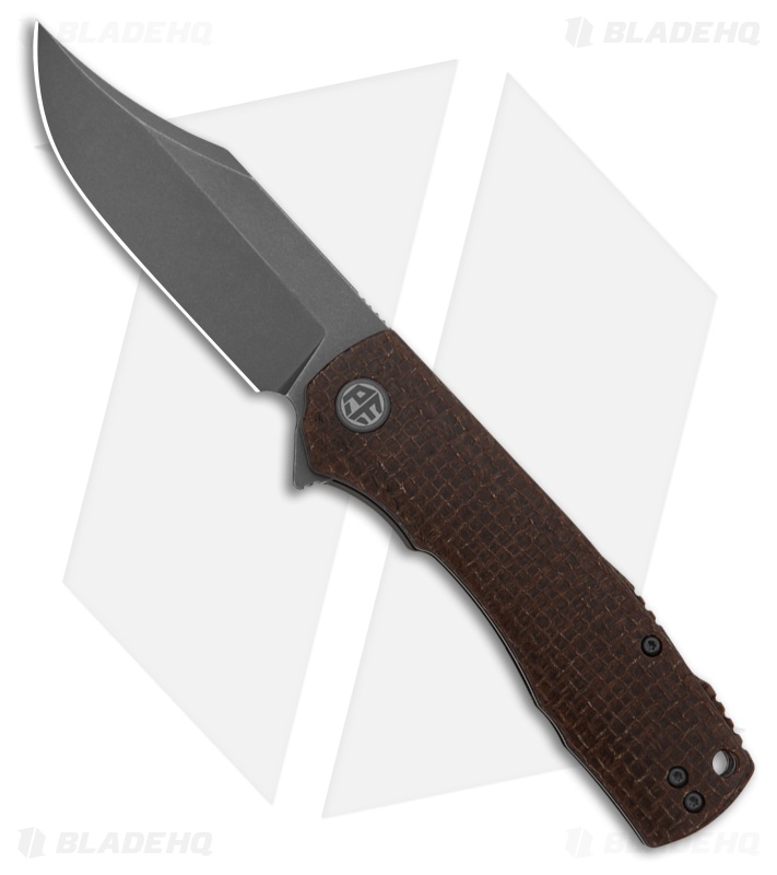 Petrified Fish Victor Knife Brown Micarta Gray SW
