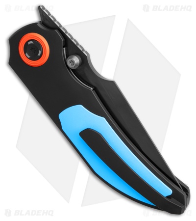 Poikilo Blade Casque Frame Lock Knife Blue 1P Titanium (3.38" Pearlescent SW)