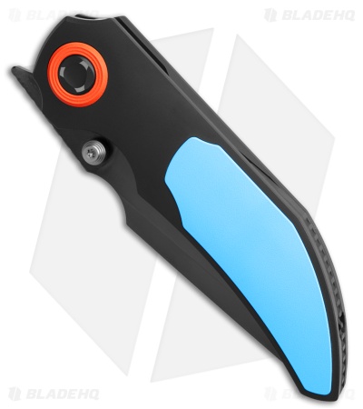 Poikilo Blade Casque Frame Lock Knife Blue 1P Titanium (3.38" Pearlescent SW)