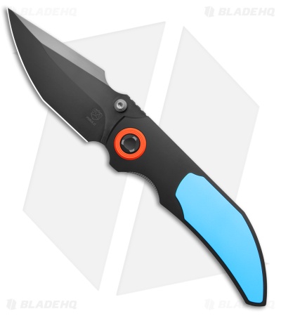 Poikilo Blade Casque Frame Lock Knife Blue 1P Titanium (3.38" Pearlescent SW)