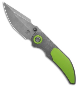 Poikilo Blade Casque Frame Lock Knife Green 1P Titanium (3.38" Dark SW)