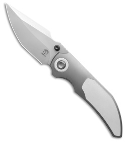 Poikilo Blade Casque Frame Lock Knife White 1P Titanium (3.38" Pearlescent SW)