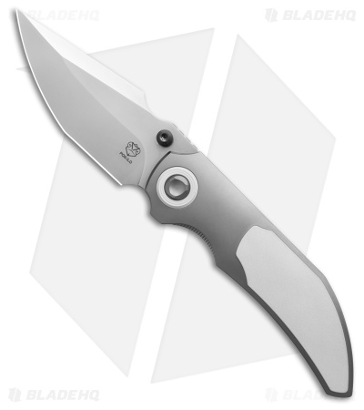 Poikilo Blade Casque Frame Lock KnifeWhite1PTitanium(3.38" Pearlescent SW)*DISC*
