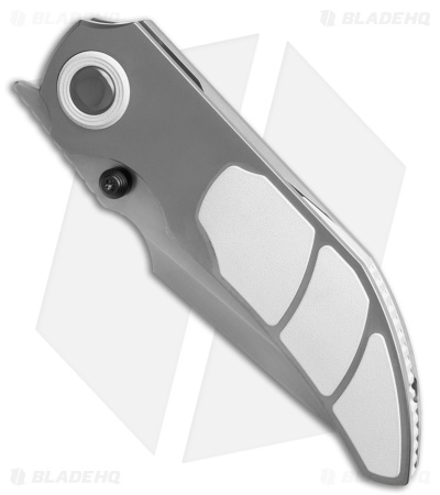 Poikilo Blade Casque Frame Lock Knife White 3P Titanium (3.38" Pearlescent SW)