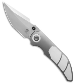 Poikilo Blade Casque Frame Lock Knife White 3P Titanium (3.38" Pearlescent SW)