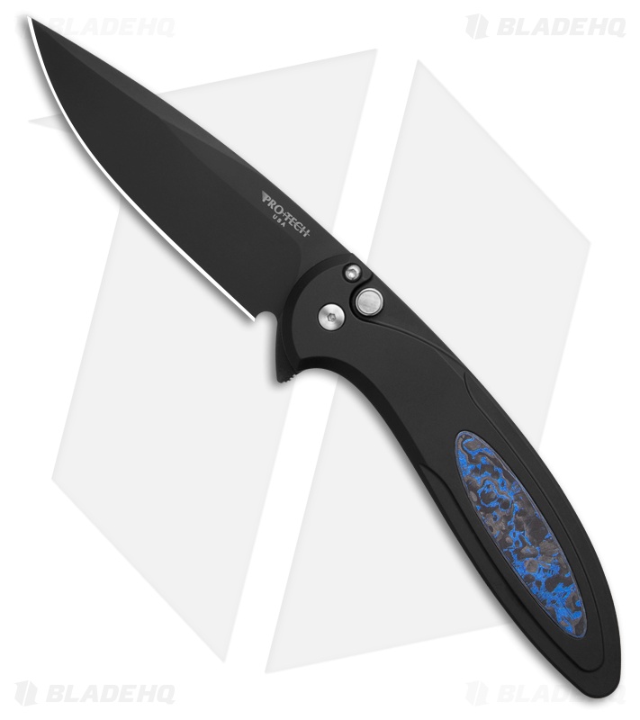 Pro-Tech Cambria 2 Knife Black Al/Techno Carbo Blue Inlay DLC