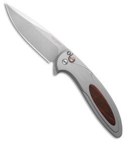 Pro-Tech Cambria Button Lock Knife Gray Al/Cocobolo Wood Inlay (3.5" SW)