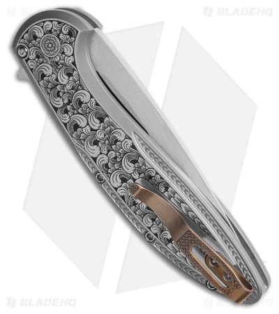 Pro-Tech Custom Cambria Knife Bruce Shaw Engraved Mike Irie (3.5" Two-Tone)