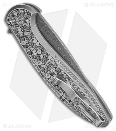 Pro-Tech Custom Cambria Knife Steel + Black Lip Pearl Inlay (3.5" Damascus)