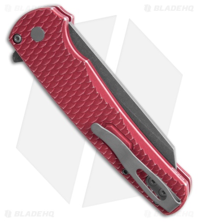 Pro-Tech Malibu Button Lock Knife Battleworn Red Dragon Scale (3.25" Acid Wash)