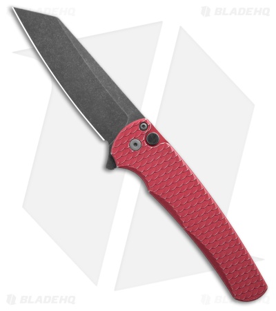 Pro-Tech Malibu Button Lock Knife Battleworn Red Dragon Scale (3.25" Acid Wash)