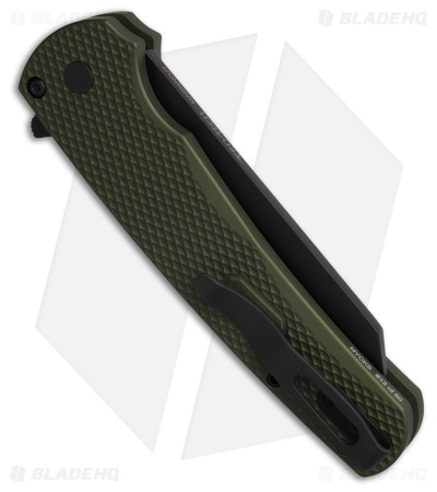 Pro-Tech Malibu Button Lock Knife Green Textured Aluminum (3.25" DLC)