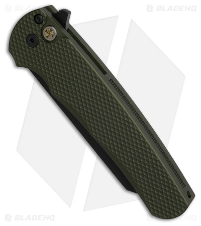 Pro-Tech Malibu Button Lock Knife Green Textured Aluminum (3.25" DLC)