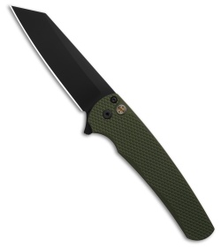 Pro-Tech Malibu Button Lock Knife Green Textured Aluminum (3.25" DLC)