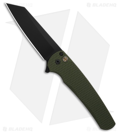 Pro-Tech Malibu Button Lock Knife Green Textured Aluminum (3.25" DLC)