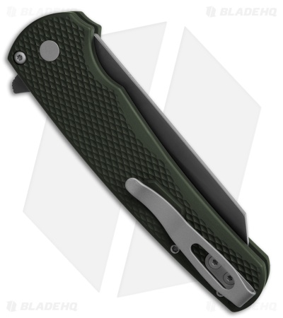 Pro-Tech Malibu Button Lock Knife Textured Green Al (3.25" Smoky Gray DLC) 