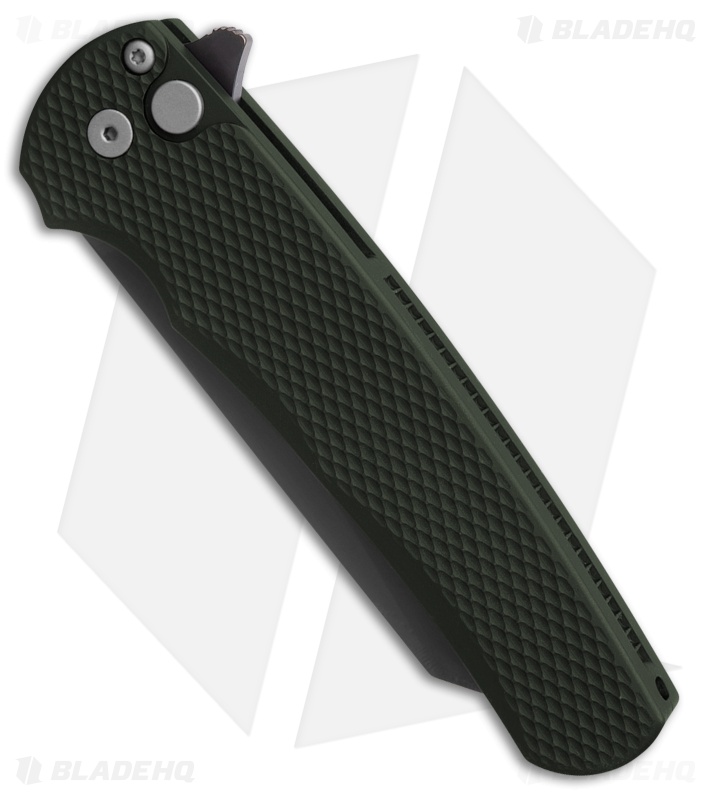 Pro-Tech Malibu Knife Green Textured Al Smoky Gray DLC