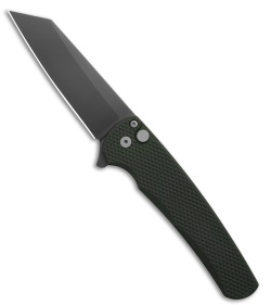 Pro-Tech Malibu Button Lock Knife Textured Green Al (3.25" Smoky Gray DLC)