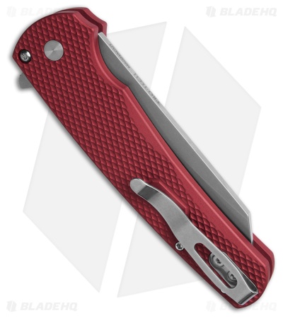 Pro-Tech Malibu MagnaCut Button Lock Knife Red Textured Al Pearl (3.25" SW)