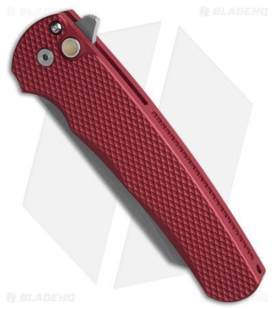 Pro-Tech Malibu MagnaCut Button Lock Knife Red Textured Al Pearl (3.25" SW)