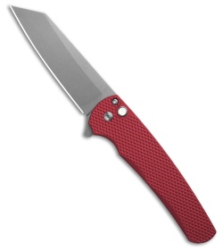 Pro-Tech Malibu MagnaCut Button Lock Knife Red Textured Al Pearl (3.25" SW)