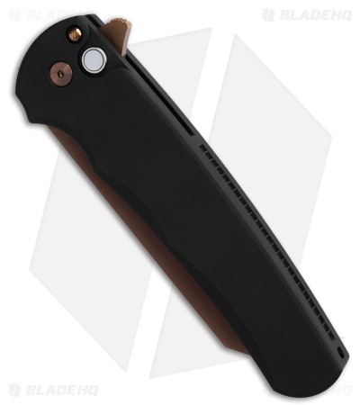 Pro-Tech Malibu Reverse Tanto Knife Black Aluminum (3.3" Copper Rose PVD)