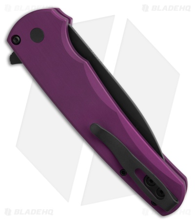 Pro-Tech Malibu Wharncliffe Button Lock Knife Smooth Purple Al (3.25" DLC)