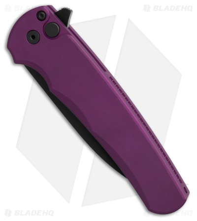 Pro-Tech Malibu Wharncliffe Button Lock Knife Smooth Purple Al (3.25" DLC)