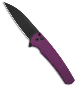 Pro-Tech Malibu Wharncliffe Button Lock Knife Smooth Purple Al (3.25" DLC)
