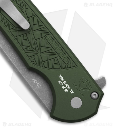 Pro-Tech Mordax 20-CV Button Lock Knife Green Nexus Al (3.5" Acid Wash)