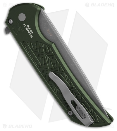 Pro-Tech Mordax 20-CV Button Lock Knife Green Nexus Al (3.5" Acid Wash)