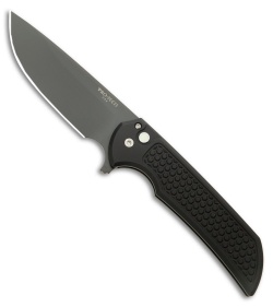 Pro-Tech Mordax Button Lock Knife Black Aluminum Honeycomb (3.5" DLC S45VN)
