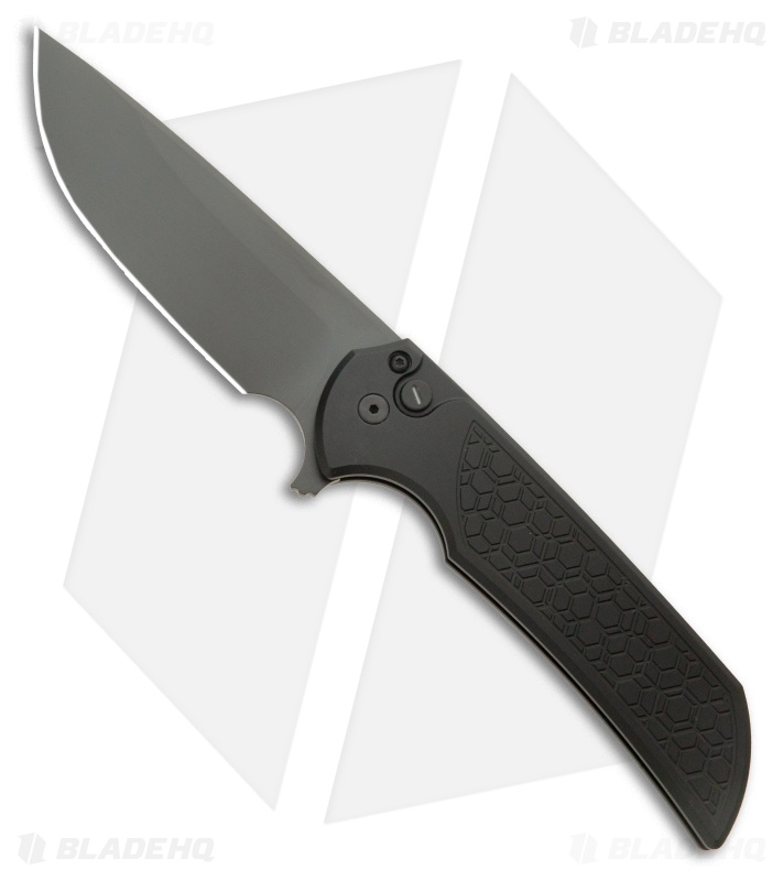 Pro-Tech Mordax Button Lock Knife Black Al Operator Gridlock (3.5" DLC S45VN)