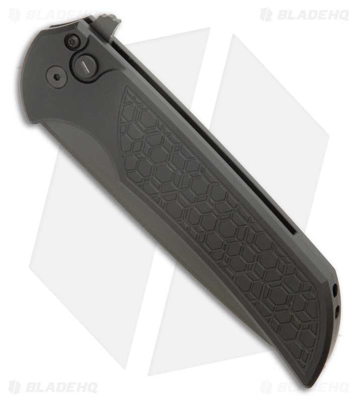Pro-Tech Mordax Button Lock Knife Black Al Operator Gridlock (3.5" DLC S45VN)