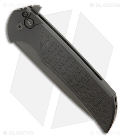 Pro-Tech Mordax Button Lock Knife Black Al Operator Gridlock (3.5" DLC S45VN)