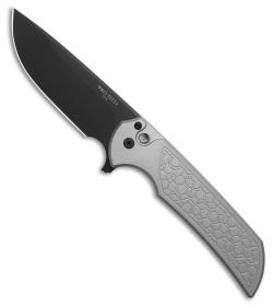Pro-Tech Mordax Button Lock Knife Gray Gridlock Aluminum (3.5" DLC)