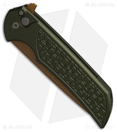 Pro-Tech Mordax Desert Warrior Button Lock Knife OD Green Al (3.5" Copper)