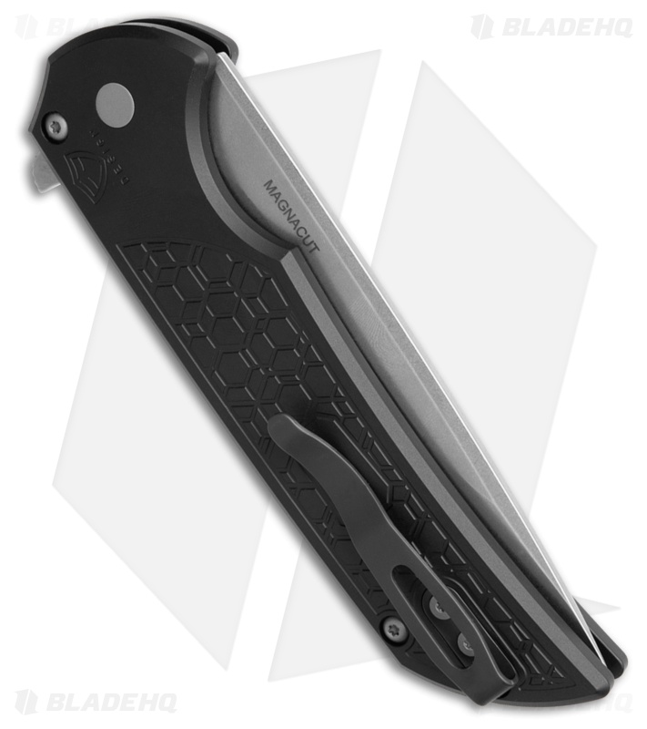 Pro-Tech Mordax MagnaCut Button Lock Knife Gridlock Black Aluminum (3.5" SW)