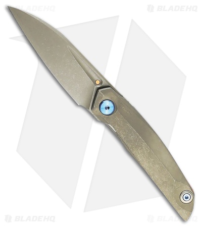 Reate Knives VK Anub Frame Lock Knife Dark SW Titanium (3.25" Gray SW)
