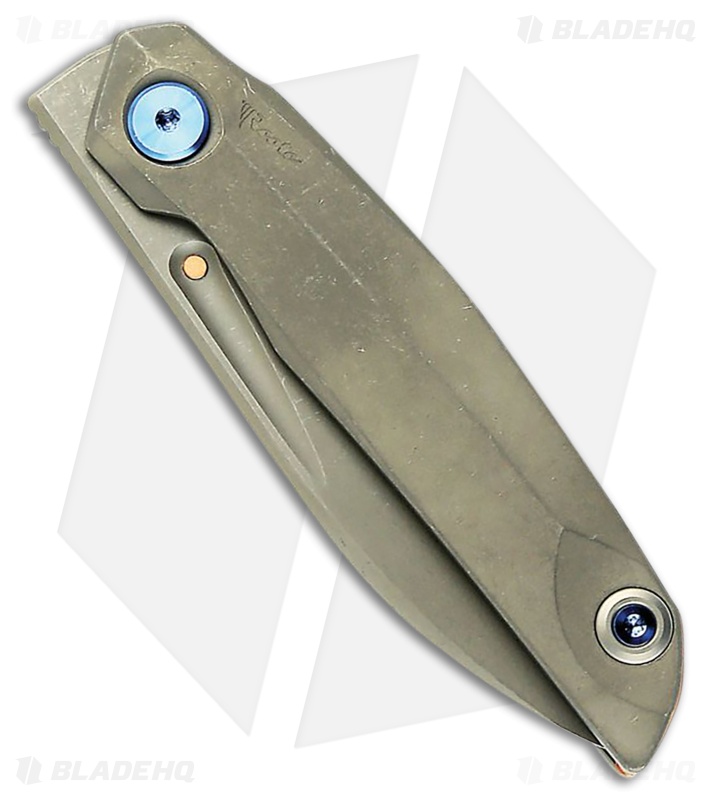 Reate Knives VK Anub Frame Lock Knife Dark SW Titanium (3.25" Gray SW)