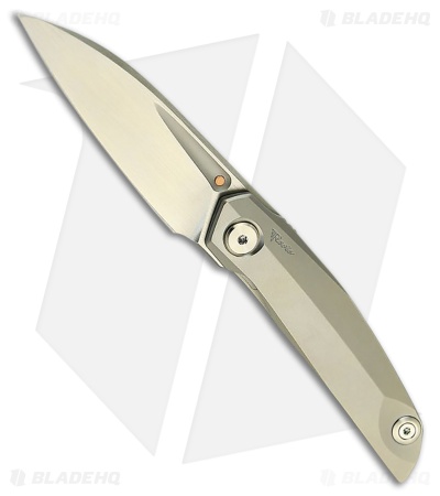 Reate Knives VK Anub Frame Lock Knife Bead Blast Titanium (3.25" Satin)
