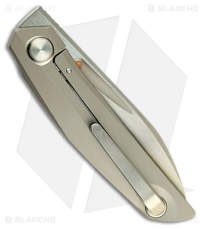 Reate Knives VK Anub Frame Lock Knife Bead Blast Titanium (3.25" Satin)