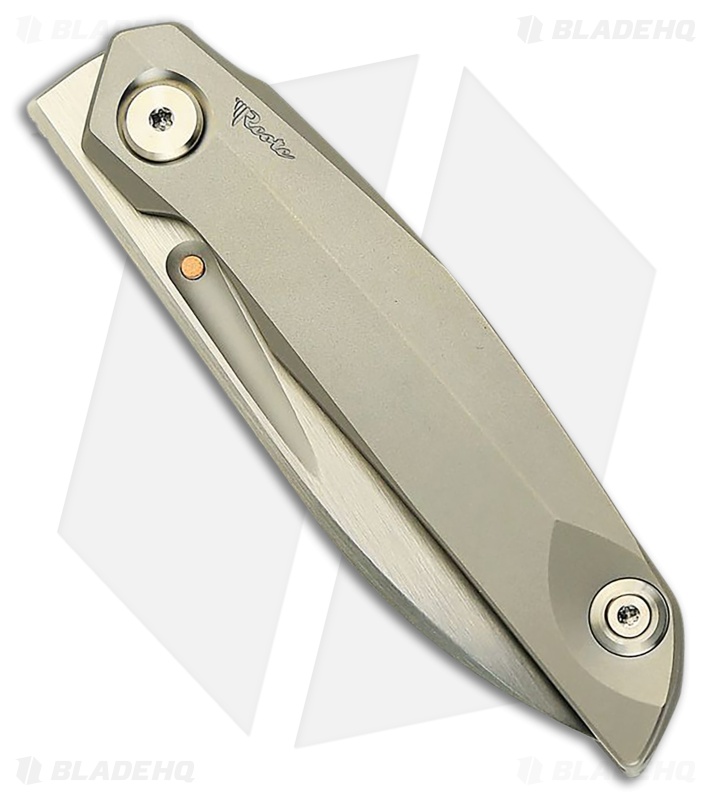 Reate Knives VK Anub Frame Lock Knife Bead Blast Titanium (3.25" Satin)