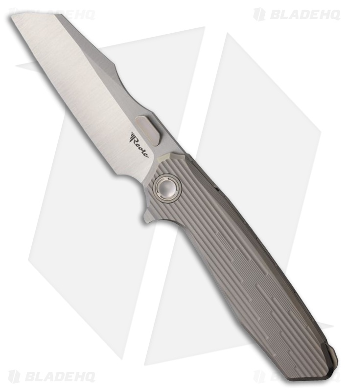 Reate Knives Mantis Liner Lock Knife Milled Bead Blast Ti (3.75" Satin Elmax)