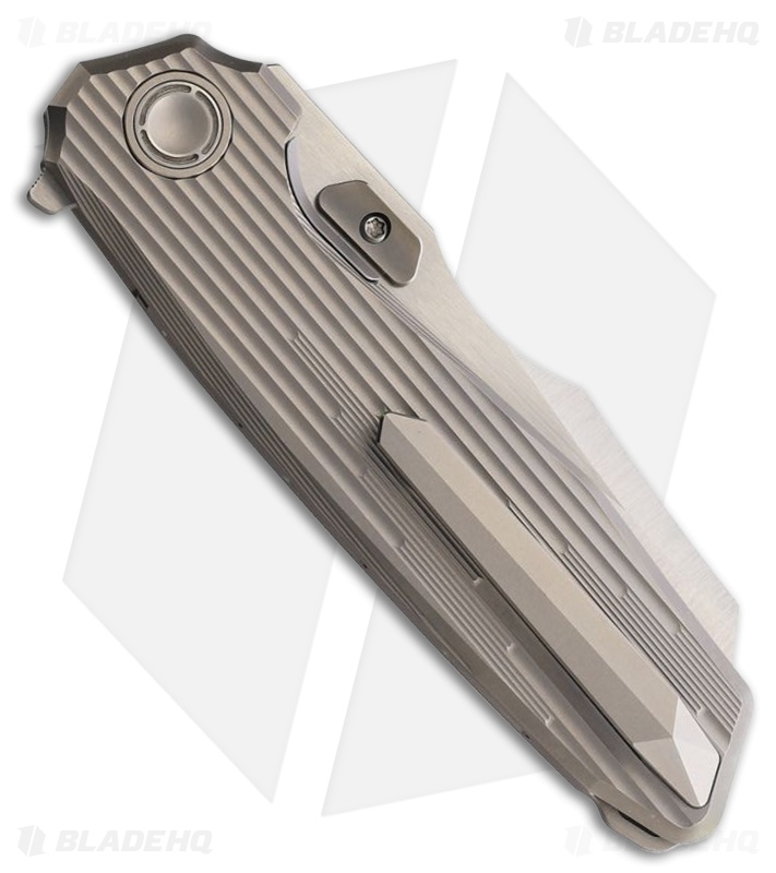Reate Knives Mantis Liner Lock Knife Milled Bead Blast Ti (3.75" Satin Elmax)