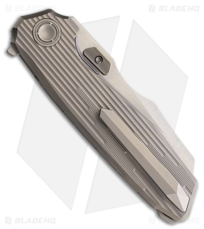 Reate Knives Mantis Liner Lock Knife Milled Bead Blast Ti (3.75" Satin Elmax)