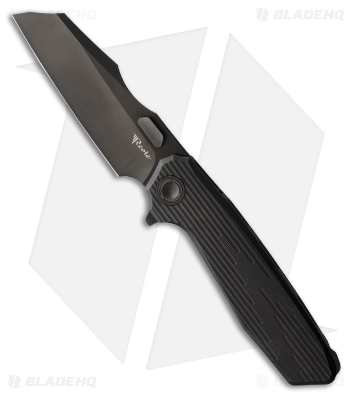 Reate Knives Mantis Liner Lock Knife Milled Black DLC Ti (3.75" Black DLC Elmax)