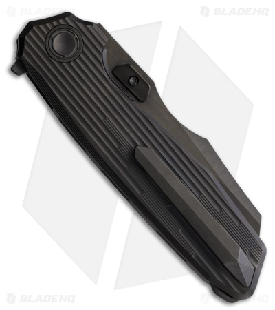 Reate Knives Mantis Liner Lock Knife Milled Black DLC Ti (3.75" Black DLC Elmax)