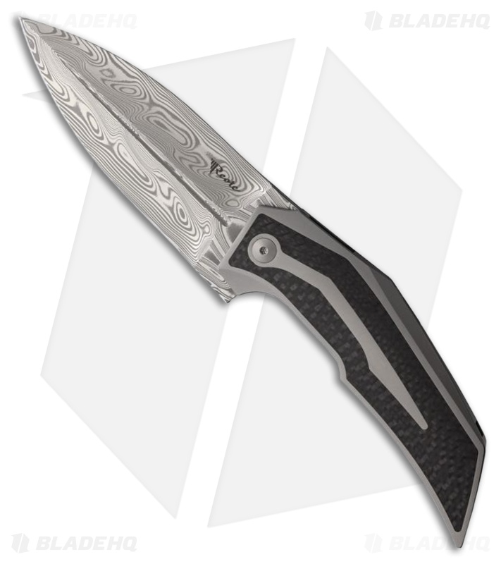 Reate Knives T4000 Frame Lock Knife Titanium/Carbon Fiber (3.8" Damasteel)